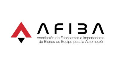 AFIBA logo featuring a red triangular emblem and the Spanish organization name: Asociación de Fabricantes e Importadores de Bienes de Equipo para la Automoción