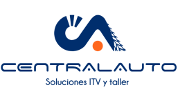 CentralAuto logo: blue stylized 'C' with a curved mountain motif, orange dot, and 'CENTRALAUTO' with tagline 'Soluciones ITV y taller' (vehicle inspection and workshop solutions).