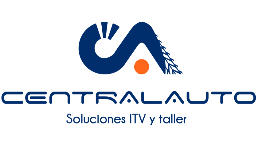 CentralAuto logo: blue stylized 'C' with a curved mountain motif, orange dot, and 'CENTRALAUTO' with tagline 'Soluciones ITV y taller' (vehicle inspection and workshop solutions).