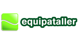 Equipataller logo: lime-green rounded-square icon with a white curved stripe, followed by bold dark-green text ‘equipataller’.