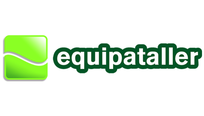 Equipataller logo: lime-green rounded-square icon with a white curved stripe, followed by bold dark-green text ‘equipataller’.