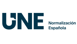 UNE logo with large dark blue letters and the words 'Normalización Española' to the right.