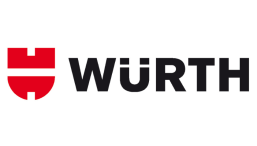 WÜRTH logo: red shield emblem to the left of bold black 'WÜRTH' wordmark.